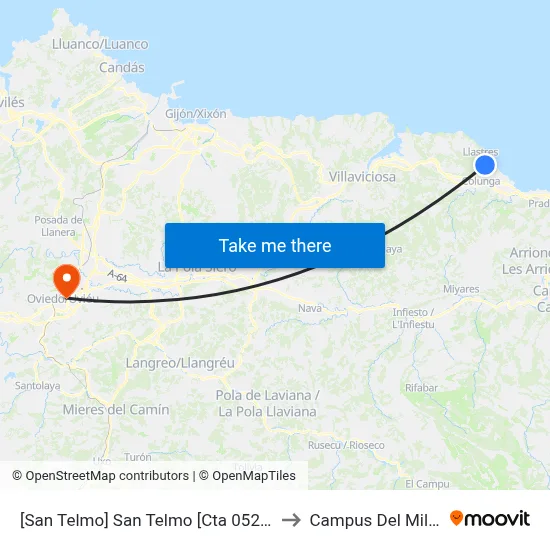 [San Telmo]  San Telmo [Cta 05200] to Campus Del Milán map