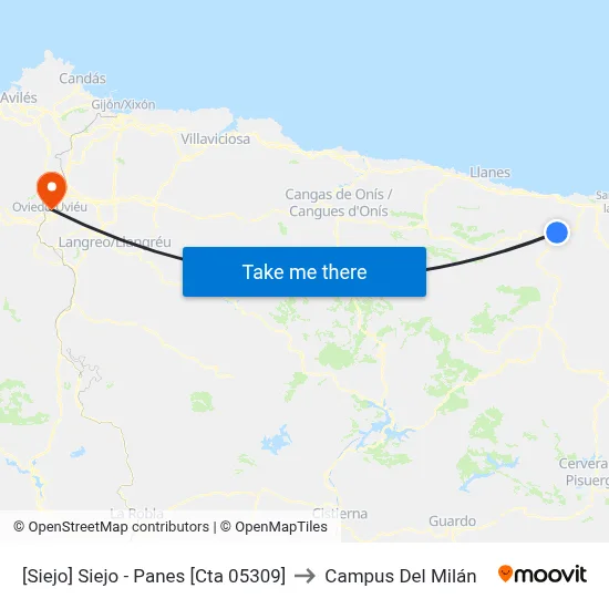 [Siejo]  Siejo - Panes [Cta 05309] to Campus Del Milán map