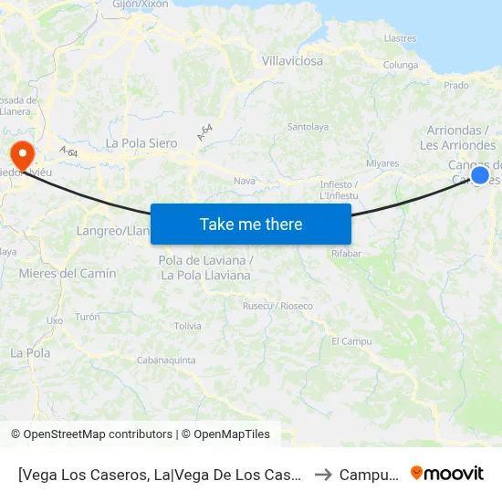 [Vega Los Caseros, La|Vega De Los Caseros, La]  Vega De Los Caseros [Cta 05433] to Campus Del Milán map