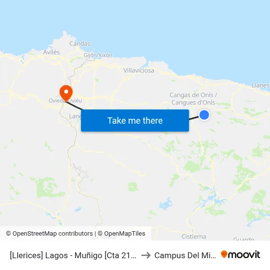 [Llerices]  Lagos - Muñigo [Cta 21426] to Campus Del Milán map