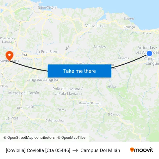 [Coviella]  Coviella [Cta 05446] to Campus Del Milán map