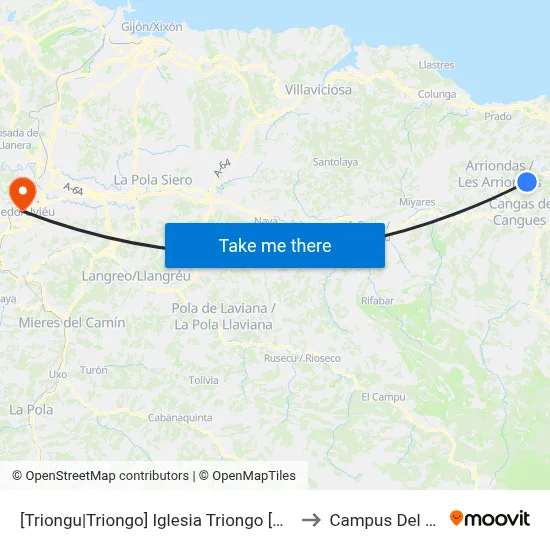 [Triongu|Triongo]  Iglesia Triongo [Cta 05449] to Campus Del Milán map