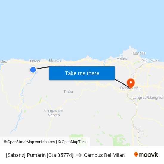 [Sabariz]  Pumarín [Cta 05774] to Campus Del Milán map