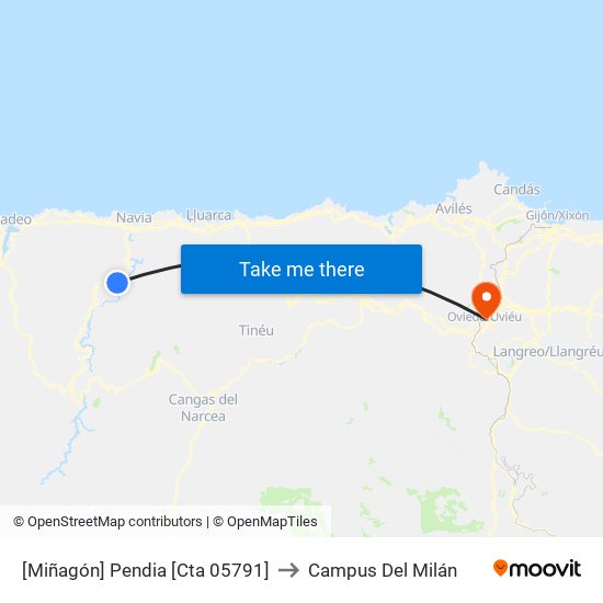 [Miñagón]  Pendia [Cta 05791] to Campus Del Milán map