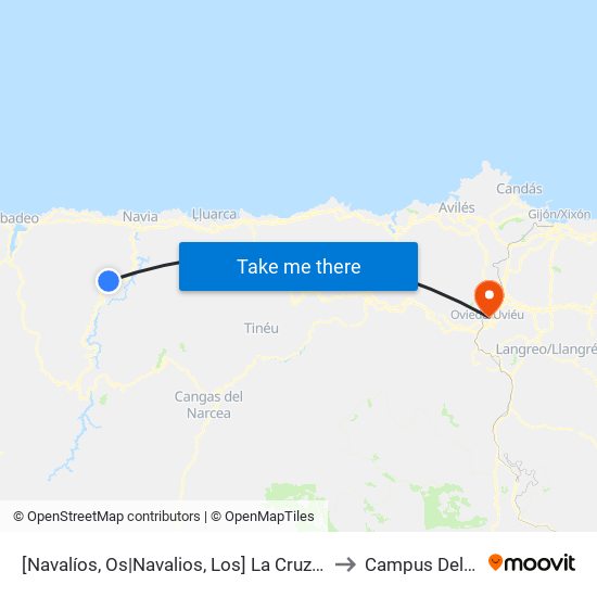[Navalíos, Os|Navalios, Los]  La Cruz [Cta 05796] to Campus Del Milán map