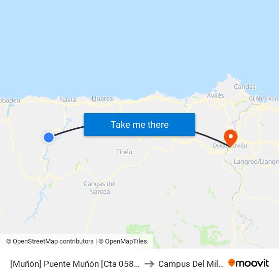 [Muñón]  Puente Muñón [Cta 05810] to Campus Del Milán map