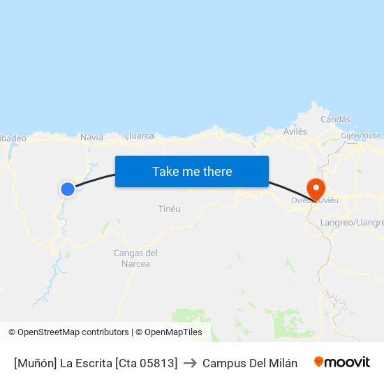 [Muñón]  La Escrita [Cta 05813] to Campus Del Milán map