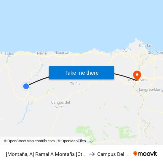 [Montaña, A]  Ramal A Montaña [Cta 05838] to Campus Del Milán map