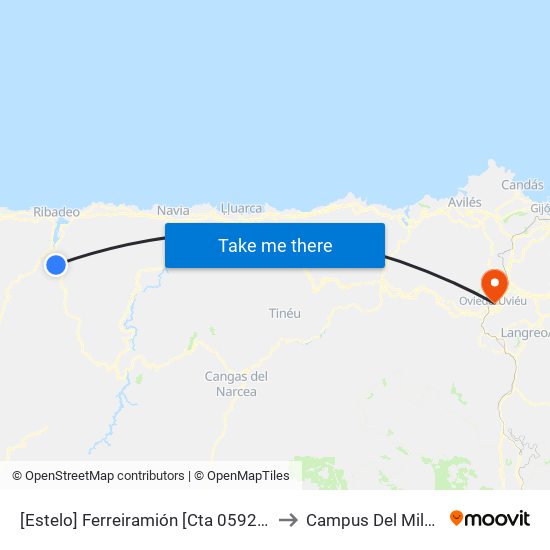 [Estelo]  Ferreiramión [Cta 05923] to Campus Del Milán map