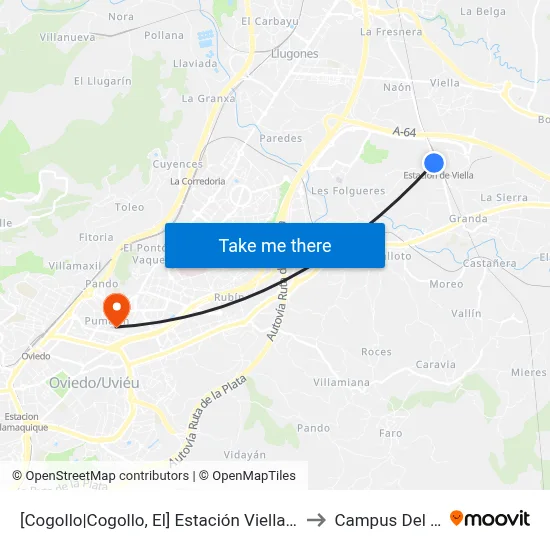[Cogollo|Cogollo, El]  Estación Viella [Cta 07412] to Campus Del Milán map