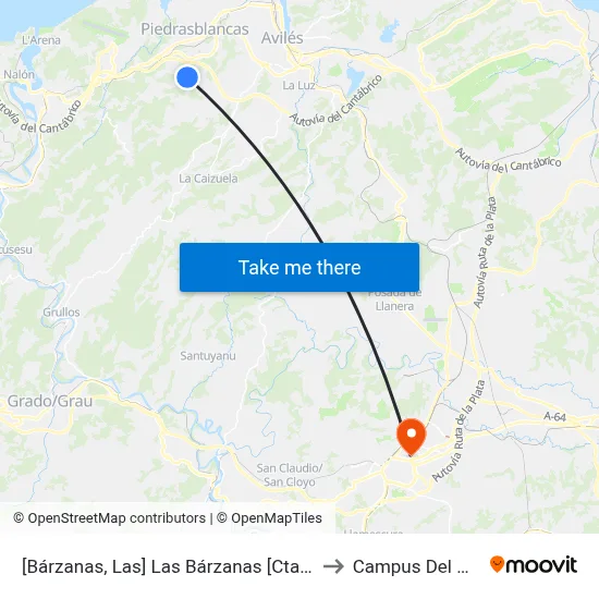 [Bárzanas, Las]  Las Bárzanas [Cta 12249] to Campus Del Milán map