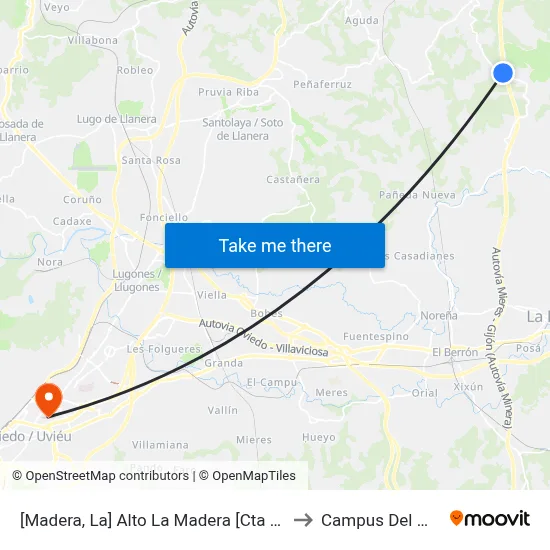 [Madera, La]  Alto La Madera [Cta 15511] to Campus Del Milán map