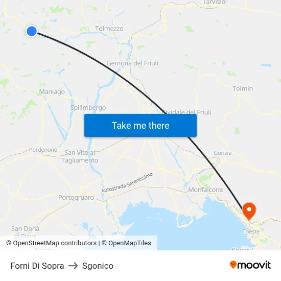 Forni Di Sopra to Sgonico map