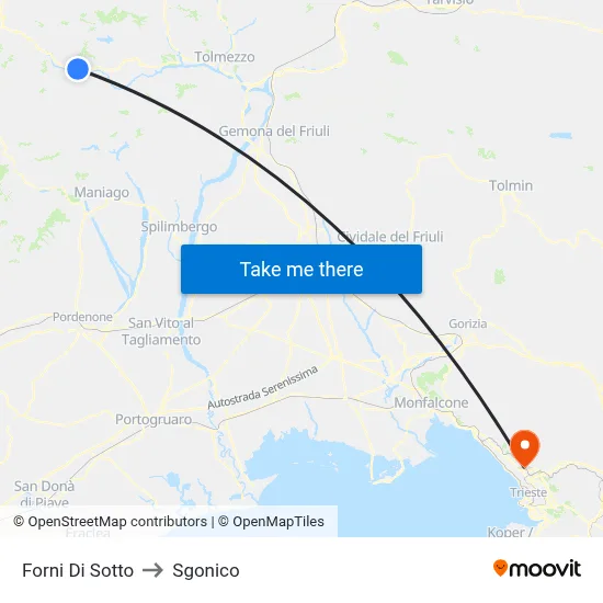 Forni di Sotto to Sgonico map