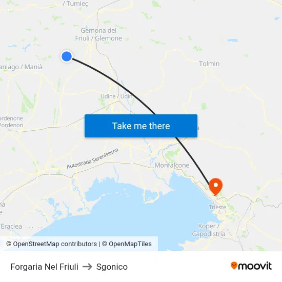 Forgaria nel Friuli to Sgonico map