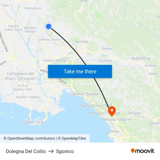 Dolegna del Collio to Sgonico map