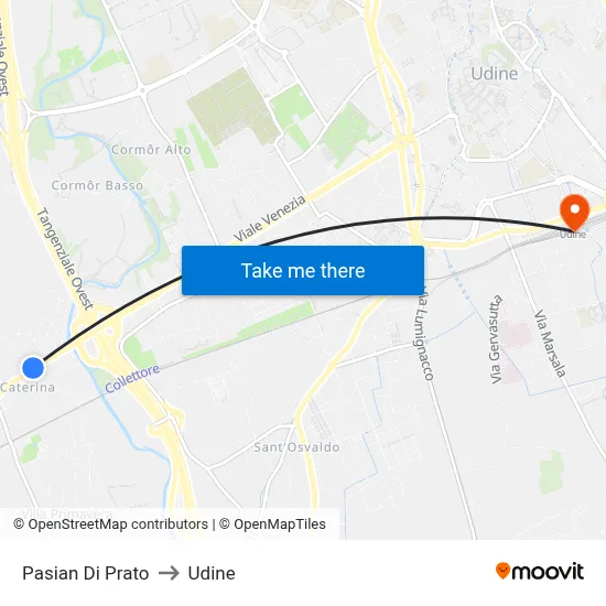 Pasian di Prato to Udine map