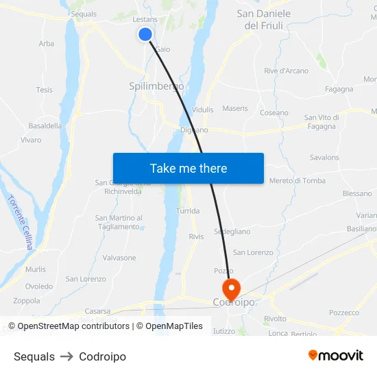Sequals to Codroipo map