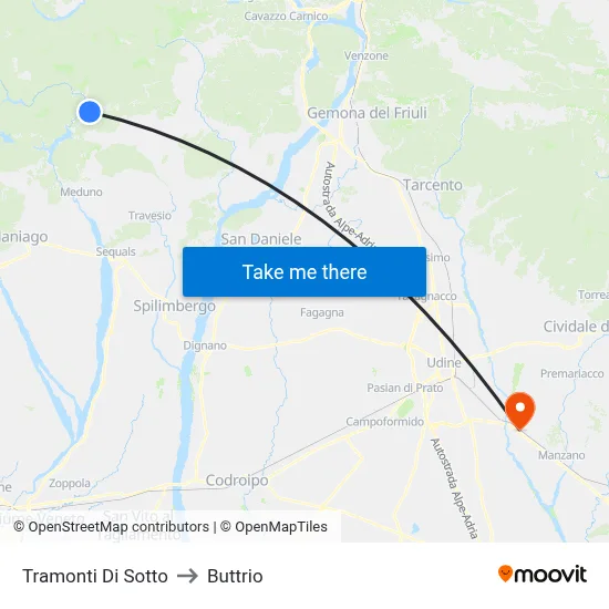 Tramonti di Sotto to Buttrio map