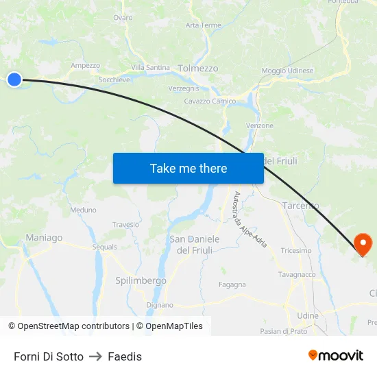 Forni Di Sotto to Faedis map