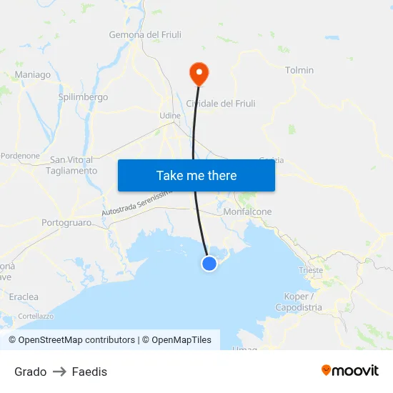 Grado to Faedis map