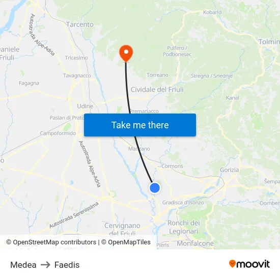 Medea to Faedis map