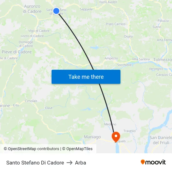 Santo Stefano di Cadore to ARBA map