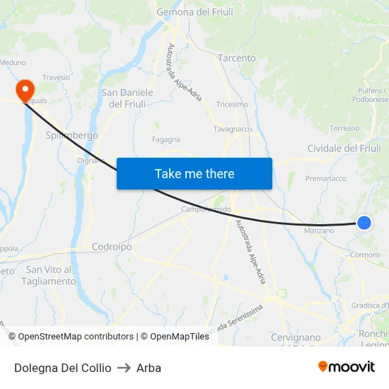 Dolegna del Collio to ARBA map