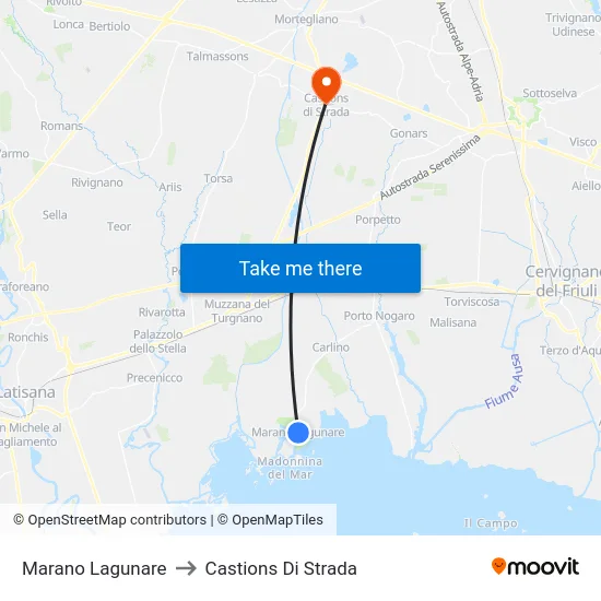 Marano Lagunare to Castions Di Strada map