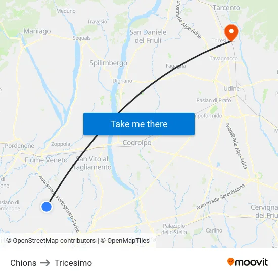 Chions to Tricesimo map