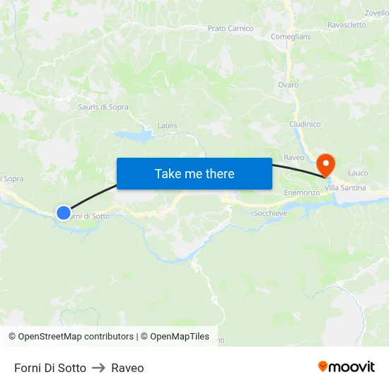 Forni Di Sotto to Raveo map