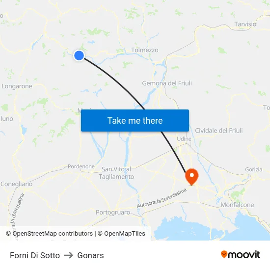 Forni Di Sotto to Gonars map