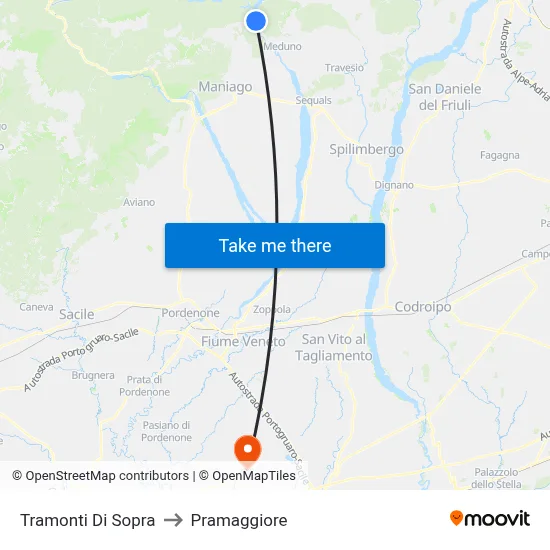 Tramonti di Sopra to Pramaggiore map