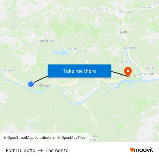 Forni Di Sotto to Enemonzo map