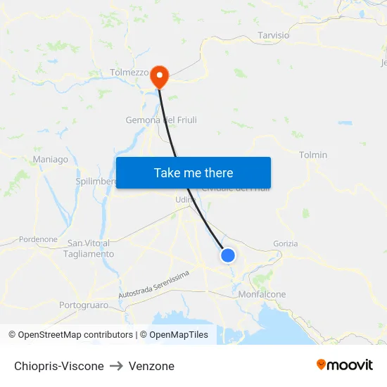 Chiopris-Viscone to Venzone map