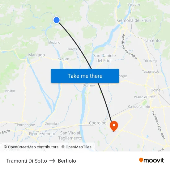 Tramonti di Sotto to Bertiolo map