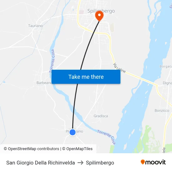 San Giorgio della Richinvelda to Spilimbergo map