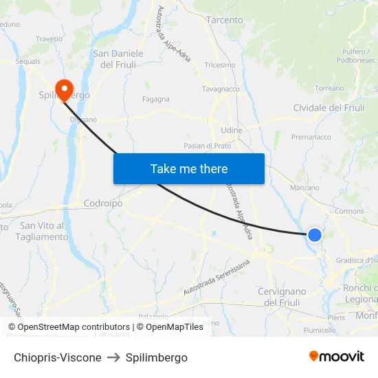 Chiopris-Viscone to Spilimbergo map