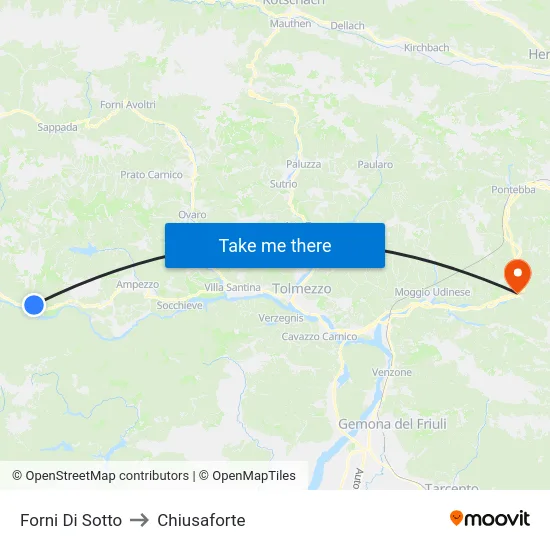 Forni Di Sotto to Chiusaforte map
