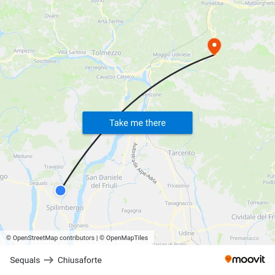 Sequals to Chiusaforte map