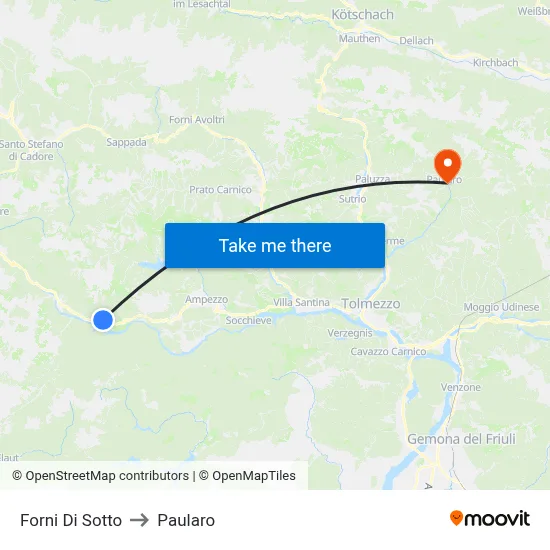 Forni di Sotto to Paularo map