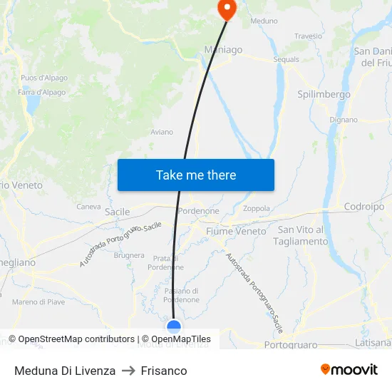 Meduna Di Livenza to Frisanco map