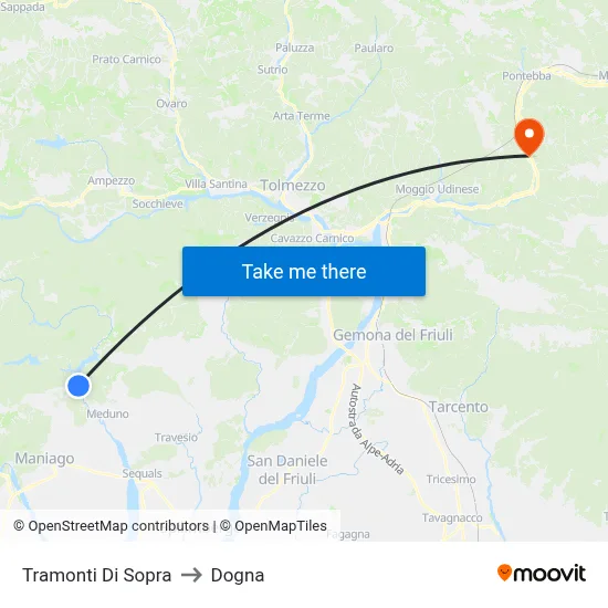 Tramonti di Sopra to Dogna map