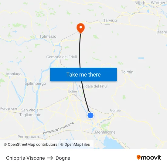 Chiopris-Viscone to Dogna map