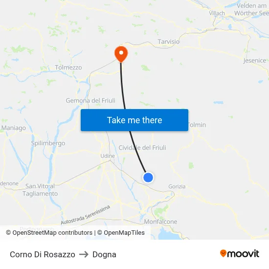 Corno Di Rosazzo to Dogna map