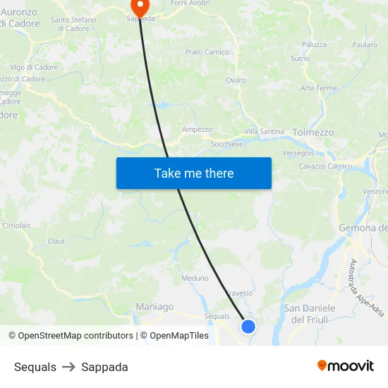 Sequals to Sappada map