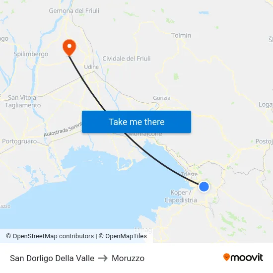 San Dorligo Della Valle to Moruzzo map