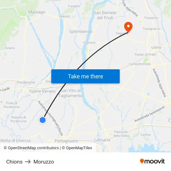 Chions to Moruzzo map
