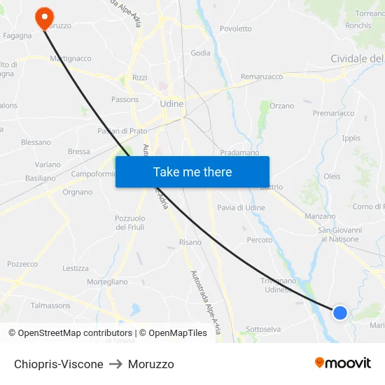 Chiopris-Viscone to Moruzzo map