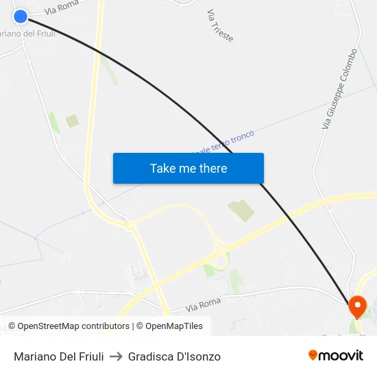 Mariano Del Friuli to Gradisca D'Isonzo map
